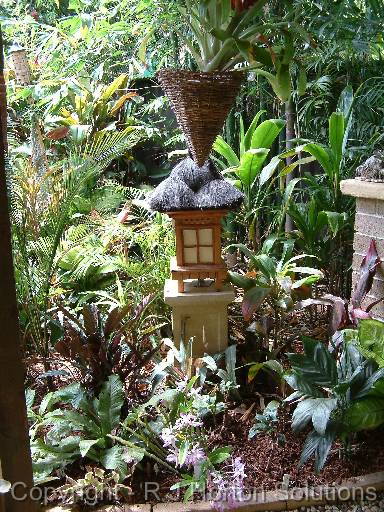 Lantern in Bali garden Helen Curran 